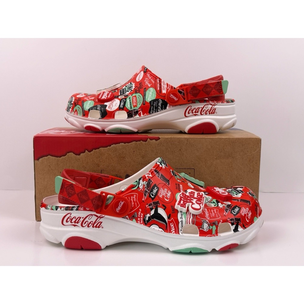 Crocs Coca Cola All Terrain Clogs Size 8 Men's / 10 Women's White/Red 209312-100